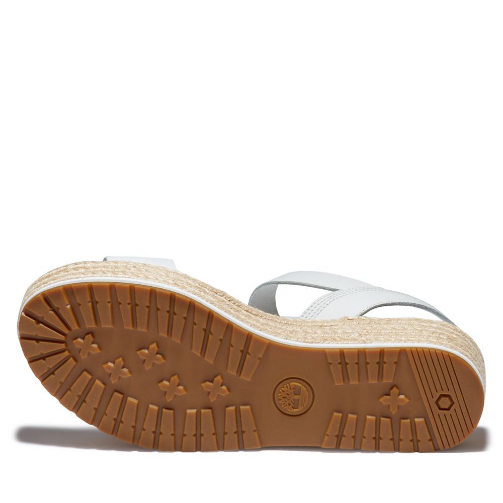 Sandale Timberland Dama Albi - Santorini Sun Ankle Strap - Romania - YCXDOV560